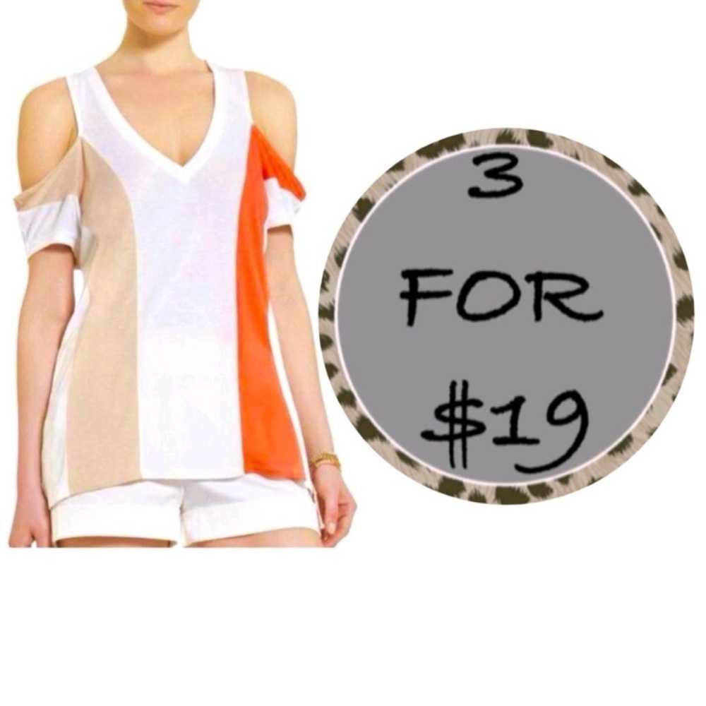 3/$19 BCBGMAXAZRIA PRESLEE cold shoulder tunic top blouse